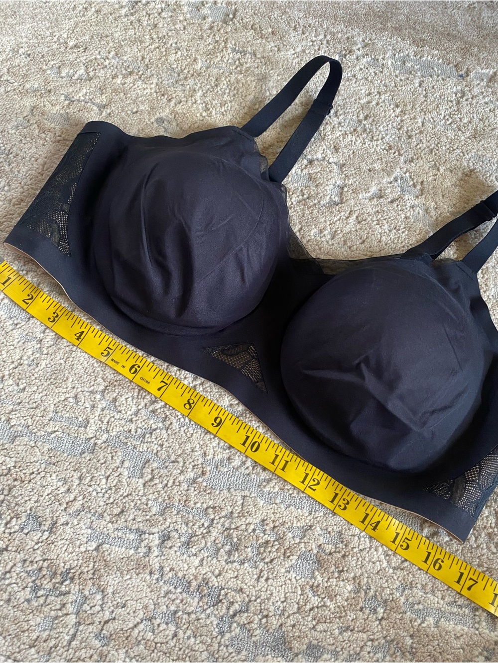 Honeylove Liftwear Crossover Bra Wireless Molded Cups Black: 3X 44DD-44DDD - Picture 3 of 7